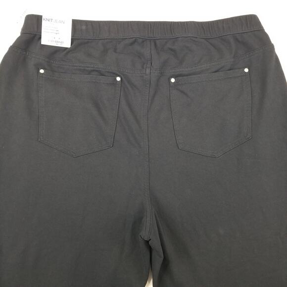 Catherines Knit Jean Pants Womens 2XWP 22/24WP Petite Black Pull On Stretch NWT - Picture 7 of 12